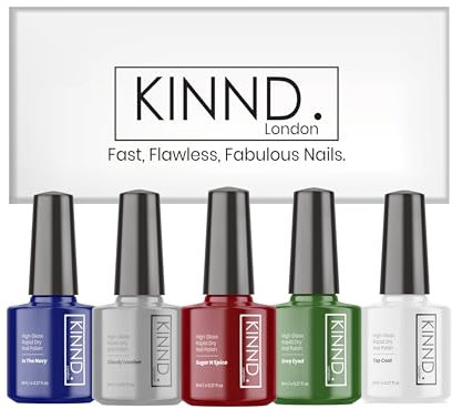 Autumn Nail Polish Set, 5 x 8ml | Quick Dry Nail Polish | Fall Dark Colour Rapid Drying Nail Varnish Sets Gift Box | 12 Free, Cruelty Free, Vegan, Made in UK