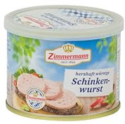 Food-United DELIKATESS-SCHINKENWURST GQB 200g Döschen | Qualitäts- und Herkunftssicherungsprogramm “Geprüfte-Qualität-Bayern” | Dosen-Wurst | bayerische Spezialität | von ZIMMERMANN (1)