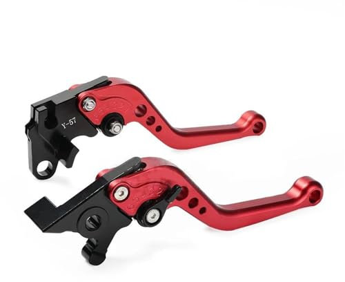 Kupplungshebel Bremsgriff Für Aprilia Für Tuono 660 Für Tuono V4 1100 Für RS 660 Für RSV4 1000 2009-2024 Kupplungsbremshebel Motorrad Einstellbarer Kurzgriff-Steuersatz Motorrad Bremshebel Lenker(Red)
