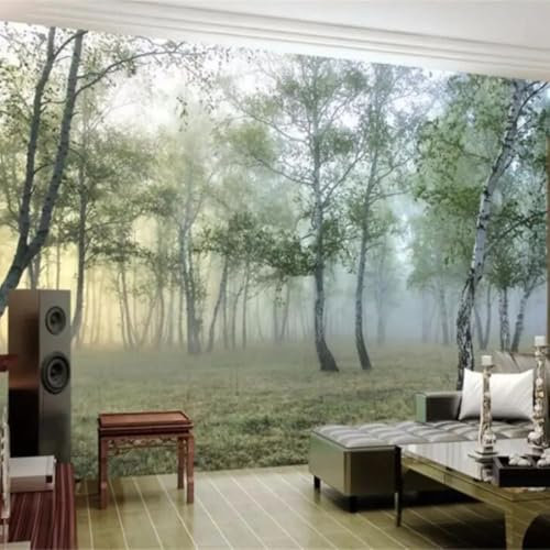 3D Wald Im Nebel Fototapete Schlafzimmer 3D Natürliche Landschaft Wandbild Tapete 3D-Effekt Dekoration Tapete Wohnzimmer Für Schlafzimmer 200x140cm