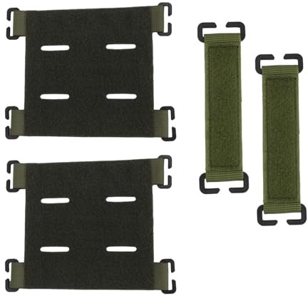 4 Stück Zubehör Klett, Taktische Zubehör, Aktische Haken und Schlaufe, Taktische Klett Patches Board, Taktische Patches Klett Halterungs, für Outdoor-Rucksäcke, Taktische Schutzwesten (Armeegrün)