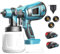 Akku farbsprühsystem mit 2 Akkus, Ersetzen für Makita 18V Akku, mit Verstellbarem Ventil 1000ML Abnehmbarer, 3 Düsen(1.0mm 1.8mm 2.5mm), zum Streichen von Wänden Gartenzaun