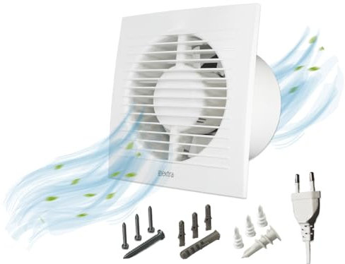 H&C VENT Ø 125mm Badlüfter mit Feuchtigkeitssensor mit Nachlauf Zeitschaltuhr │ Bad Ventilator IPX4 16W 150m³/h 36dB │ Abluftventilator Für Badezimmer Küche Garage Gewächshaus Growzelt WC Fan│ Lüfter