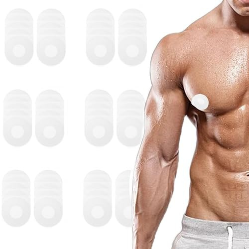 QIUMING® 100 PCS Cache-Tétons pour Homme Protège-tétons Invisibles Cache Tétons Auto-adhésif Anti-Transpiration Cache-tétons pour Course à Pied et Marathon (Blanc, Rond)