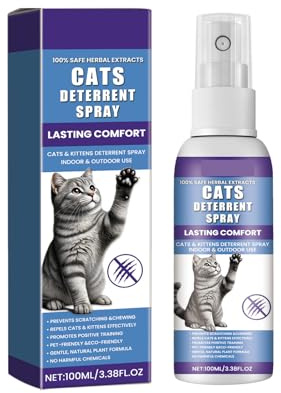 Rakiuty Spray Anti-griffure pour Chat, Spray éducateur pour Chatons, Cat Training Sprays, Protège pour Rideaux, Canapés, Tapis, Meubles, Pieds de Tables,100 ML
