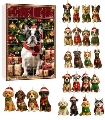 Adventskalender für Hunde 2025 – niedliche 2D-Anhänger aus Acryl für 24