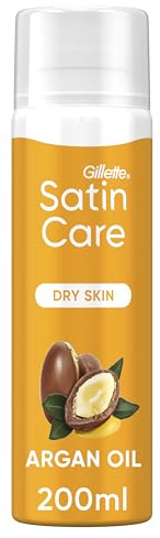 Satin Care Rasiergel Damen, 200ml | Rasierschaum für Die Intimrasur mit Einem Hauch von Arganöl für Trockene Haut, Schützt Die Haut vor Hautirritationen