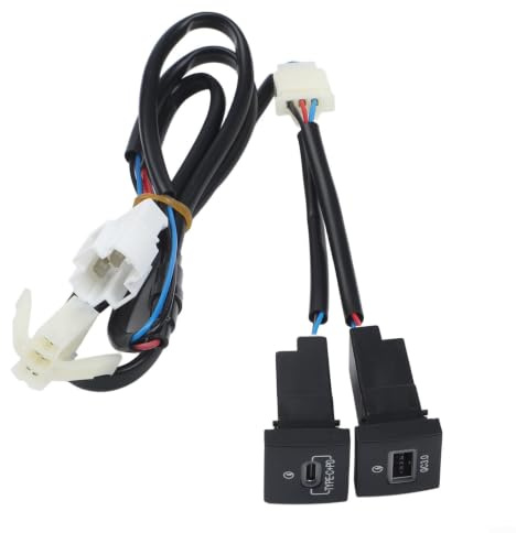 MKTOLHUS Caricatore da auto USB per ricarica rapida qc3.0 per Golf 5 6 GTI R-Line 2006-2012, adattatore per porta di ricarica per telefono cellulare da 12 V nero (per QC 3.0 + PD)