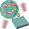 HHO Flamingo Paradise Paradies Partyset 52tlg. für 16 Gäste Teller Becher Servietten
