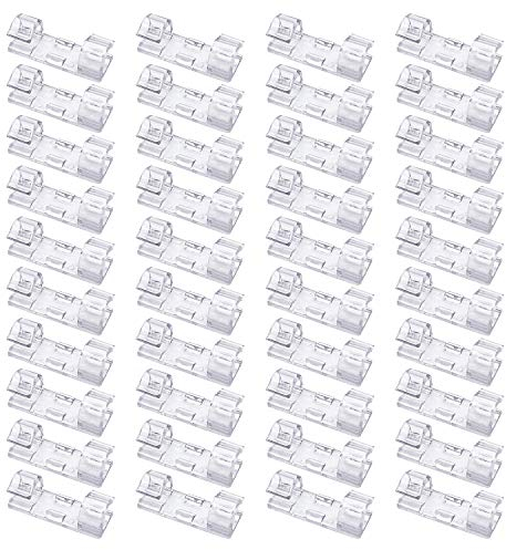 SACONELL 40 Stück Kabelclips, Runder Kabelhalter Selbstklebend, Kabelklemmen Kabelmanagement für Büro, Zuhause, Transparent
