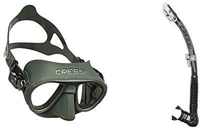 Cressi Sub S.p.A. Calibro Masque de Plongée Mixte Adulte, Vert Alpha Ultra Dry Tuba de Plongée/Natation Noir