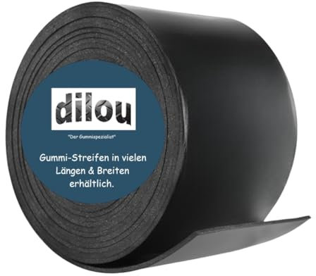 Gummistreifen 60mm breit 3mm dick 1m bis 10m lang Vollgummi Hartgummi (6000x60x3mm)