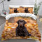 NYSMGS Bettwäsche 135x200 Kinder Schokoladen-Labrador-Retriever Bettbezug Set Haustier Welpe Bettwäsche-Set 3 Teilig Bedding Weiche Mikrofaser Bettbezüge Mit Reißverschluss und 2 Kissenbezug 80x80cm
