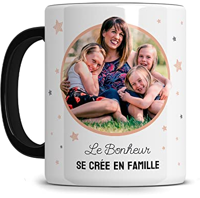 L'épicerie Chérie Mug Personnalisé avec Photo et Texte Original Star Mug Photo - Cadeau Noël, Fête des Pères, Papa, Collègue de Travail Homme - Céramique 330ml