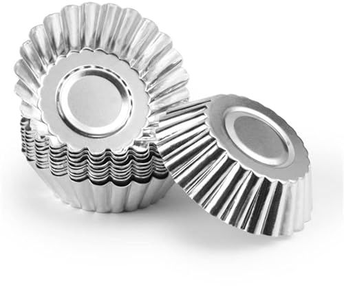 NALsa Kuchenform 20 Stück Aluminiumlegierung Eierkuchenform Blumenform Wiederverwendbare Cupcake- Und Muffin-backförmchen Backzubehör