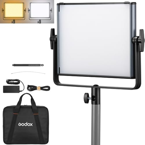 GODOX LDX50Bi 65 W Bi-Color LED-Fotolicht, 2800 K–6500 K Video-Lichtpanel, 11 spezielle Lichteffekte, CRI≥96 mit Soft-Light-Panel unterstützt 2,4 G kabellose Steuerung für Vlogging