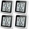 Hygrometer Thermometer Innen Digital Vaikby 4 Stück- Luftfeuchtigkeitsmesser & Raumthermometer, Hohe Präzision, Einfach abzulesen, Energiesparend, für Innenräume wie Wohnzimmer, Schlafzimmer, Büro