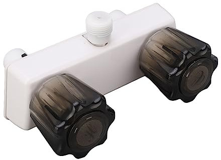 Bordstract RV Robinet De Douche, Caravanes Robinet De Douche Mitigeur Inverseur Avec 2 Boutons, Remplacement Pour Camping-car Salles De Bains(Blanc)
