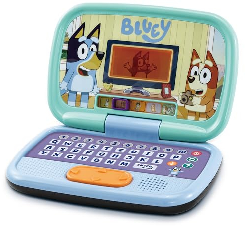 VTech Bluey Lernlaptop – Lerncomputer mit QWERTZ-Tastatur und Inhalten zu Formen, Buchstaben, Zahlen und Logik u. v. m. – Für Kinder von 3-6 Jahren
