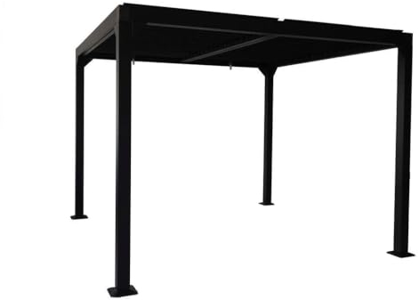 XXL Premium Pavillon 4x3 m Alu anthrazit Pergola +Lamellendach Massive Stützen Neustes Modell inkl. Spedition