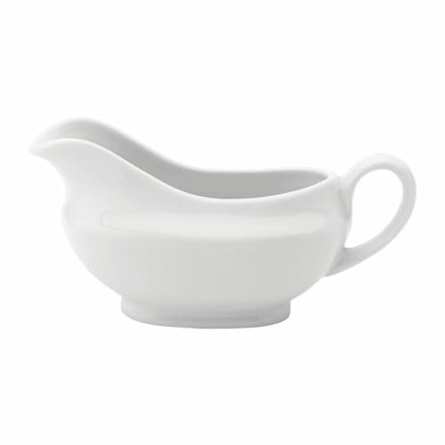 UNIQUE HOME LIVING Small Gravy Boat 120ml White Porcelain Gravy Sauce Boat Serving Dish, Gravy Pot for Dining Table Restaurant Cafe Christmas Wedding