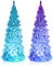 com-four® 2X Deko-Tannenbaum aus Acryl mit LED-Licht - tolles Stimmungslicht für Weihnachten - batteriebetriebener Weihnachtsbaum mit Farbwechsel - Moderne Raum-Deko (2 Stück - bunt)