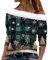 Plüsch Schulterfrei Langarm Pullover Mit Schulterriemen Off Shoulder Weihnachtspullover Glitzer Chritmas Drucken Oberteile Mesh Weihnachtsbluse Weihnachtsshirt Langarm Tunika Tops(Dark Green,S)