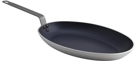 Non-Stick Teflon Aluminium Oval Fish Pan – 36cm Lightweight Frying Pan for Fish, Seafood & Grilling
