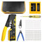 HANDSKIT Herramienta de Crimpado RJ45,Kit de Crimpadora RJ45,Kit de Herramienta de Red Alicates de Crimpar para Conectores RJ45 con Cat5/Cat6/Cat 7 8P,con 60xConectores Pasantes y 60xTapas Protectoras