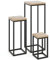 LAMO Manufaktur SET 30cm/50cm/70 cm Support Plantes | Piédéstal pour Plantes | Porte-plantes Interieur Cadre Noir | Plateau 100% Bois Massif Couleur: Naturel