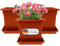 SUSTANIA 3er Set Blumentopf Gross mit Untersetzer 28x28 cm eckig, 16 Liter, Pflanzkübel Groß aussen, Tomaten Kübel Blumenkübel Pflanztopf, Made in Germany, Terracotta