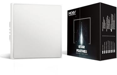 MOES ZigBee Touch Lichtschalter 1 Fach, Neutralleiter nötig, Hub | Voll-Touch Glas, Neutralleiter erforderlich, ZigBee Hub nötig, Smart Life/Tuya, Alexa & Google, Unterputz 1 Fach