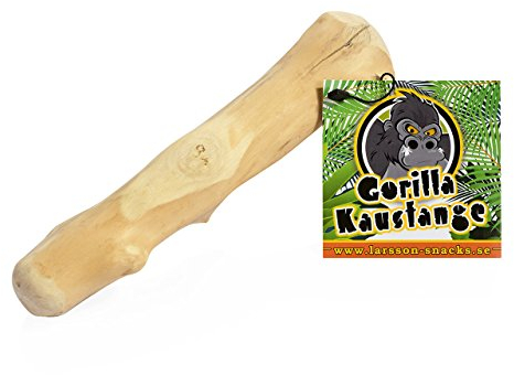 Larsson | Gorilla Kaffeeholz für Hunde Größe M Kaustangen, Kauholz für Hunde - EIN gesundes Hundespielzeug für langanhaltenden Kauspaß, ca. 100-200g