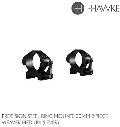 PRECISION STEEL RING MOUNTS with lever 23016 Weaver, 30mm Diameter, Medium (Lever)