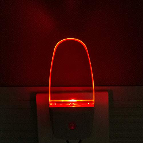 2Pcs Lámpara Nocturna con Smart Automático Sensor 0.5W LED Luz de Noche con Enchufe de Pared de Bajo Consumo,Luz Rojo