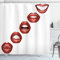 ABAKUHAUS Lippen Duschvorhang, Vivid vollen roten Lippen Feminine, Stoffliches Gewebe Badezimmerdekorationsset mit Haken, 175 x 200 cm, Bordeauxrot Zinnoberrot
