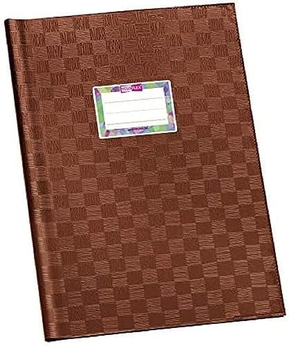 VELOFLEX 1342160 - Schulhefthülle, Hefthülle, Heftschoner, DIN A4, gedeckte PP-Folie, Bastnarbung, braun, 25 Stück