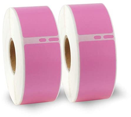 BETCKEY - 2 Große Rollen Rosa Adressetiketten Kompatibel mit DYMO 99010(S0722370), 28mm x 89mm, 700 Farbige Etiketten für LabelWriter 450, 4XL NICHT passend 550 oder 5XL