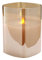 Hochwertige & Eckige LED Kerze im Glas Windlicht - Flammenlose & Flackernde Echtwachskerze (Gold, Höhe:12,50cm)