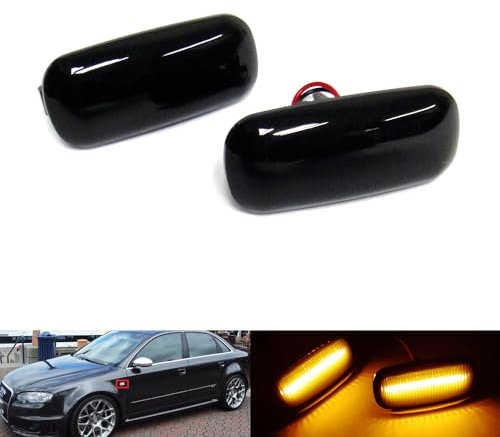 RZG 2x Seitenblinker schwarz LED Blinker für A3 8P A4 S4 RS4 B6 B7 A6 S6 C6