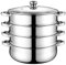 DOITOOL Stainless Steel Steam Pot 28cm 4 Tier Steamer Cooking Pot, Steam Soup Pot with Lid, Steamer Cookware Pot