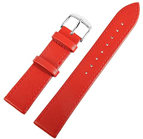 Excellanc - Uhrenarmband Ersatz Leder Ziernaht Dornschließe Breite 10-26 mm 8000549-180