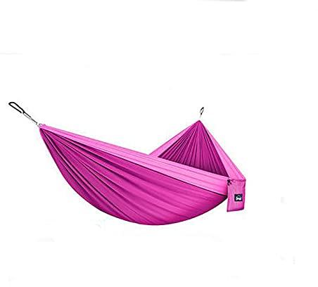 GKZJ Hängematte Camping Ultraleichte 2 Personen. 200kg Tragkraft,Tragbare Hängematte für Reisen, Indoor, Garden,Outdoor Backpacking,(260X140cm),Purple/Pink