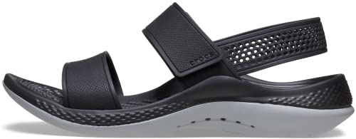 Crocs Femme LiteRide 360 Sandal W Sandales, Black/Light Grey, 34/35 EU