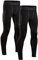 DANISH ENDURANCE Men's Compression Long Tights 2 Pack L Multicolor (1x Black, 1x Black/Grey) 2-Pack