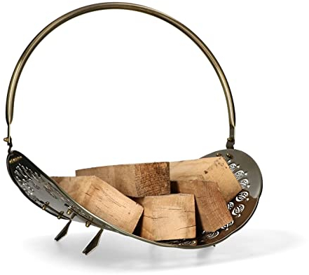 KOTARBAU® Kaminholzkorb aus Metall Behälter für Brennholz mit Griff zum Tragen