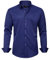 J.VER Men's Formal Shirt Long Sleeve Regular Fit Business Casual Dress Shirt Solid Button Down Wedding Work Stretch Non Iron Navy Blue M