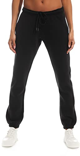 Light & Shade LSLPNT006 Ladies Soft Touch Loungewear Sweatpants Joggers Jogging Pants Bottoms, Black, S