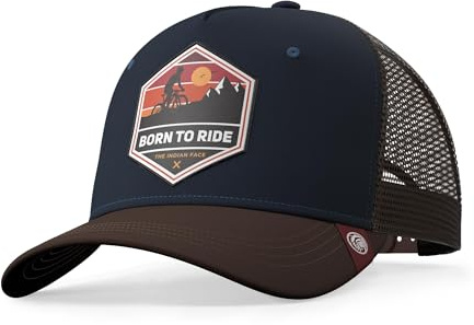 The Indian Face Unisex Born to Ride Baseball Kappe, Bleu, One Size