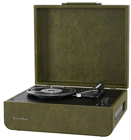 Crosley Mercury Giradischi Vinili con Bluetooth In/out, RCA e Altoparlanti Stereo - Vintage Design Lettore di Dischi a 3 Velocità - Per 7, 10 e 12 - Portatile con Custodia Integrata (Verde)